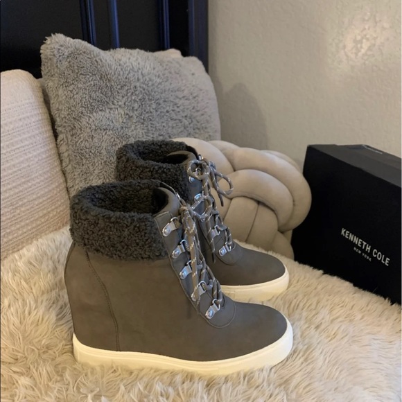 Kenneth Cole Suede Wedged Sneakers - Picture 5 of 5